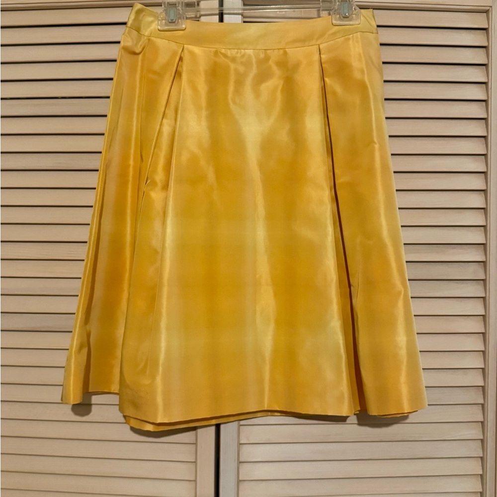 Banana Republic Yellow Gold A-Line Pleated Skirt